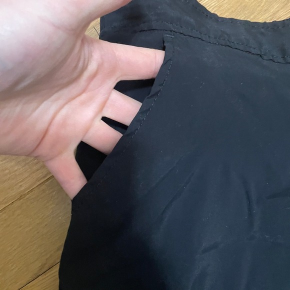 MAX STUDIO Black Pull On A Line Swing Lightweight Midi Skirt Pockets Women's L - Picture 2 of 6